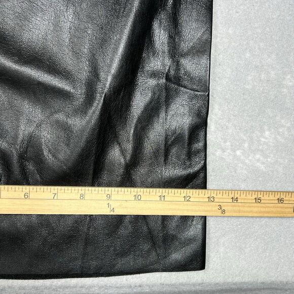 Good American Women’s 4 Wide Leg Faux Leather Pants Black Shiny Drawstring NWT - Picture 7 of 13